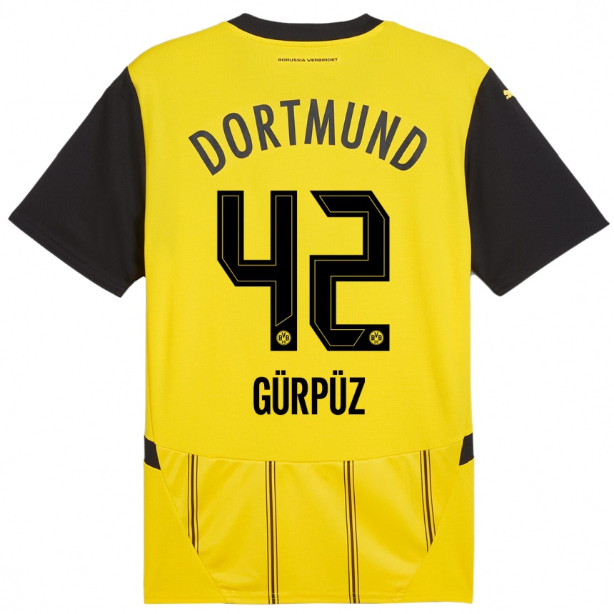 Niño Fútbol Camiseta Goktan Gurpuz #42 Amarillo Negro 1ª Equipación 2024/25 Argentina