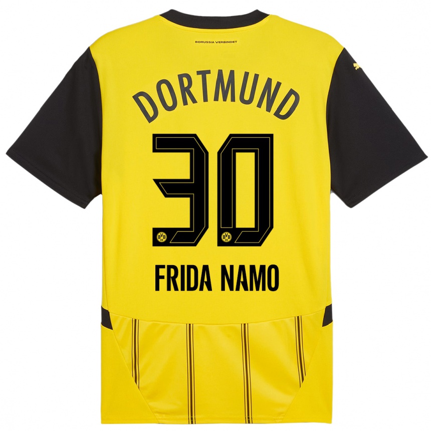 Niño Fútbol Camiseta Ronning Frida Namo #30 Amarillo Negro 1ª Equipación 2024/25 Argentina