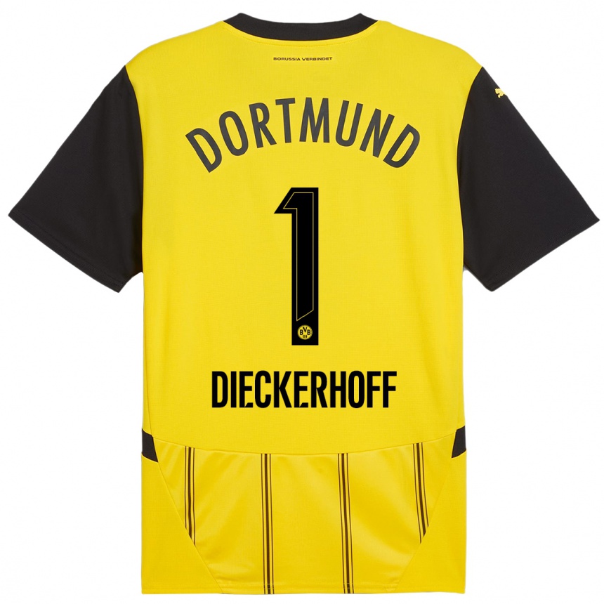 Niño Fútbol Camiseta Max Dieckerhoff #1 Amarillo Negro 1ª Equipación 2024/25 Argentina