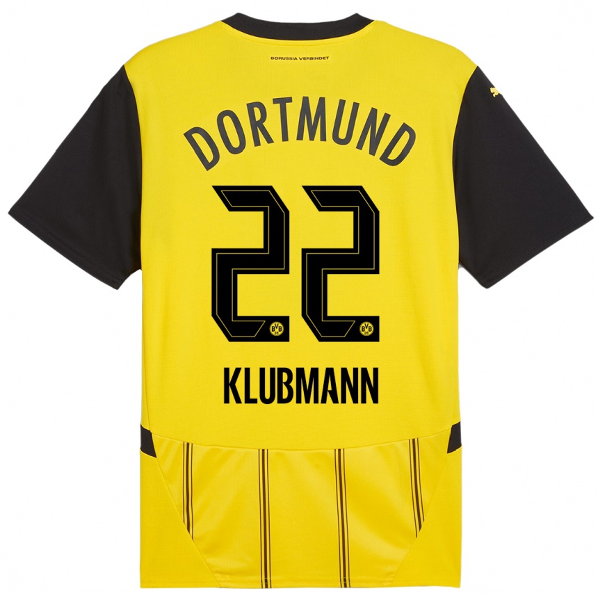 Niño Fútbol Camiseta Leon Klubmann #22 Amarillo Negro 1ª Equipación 2024/25 Argentina