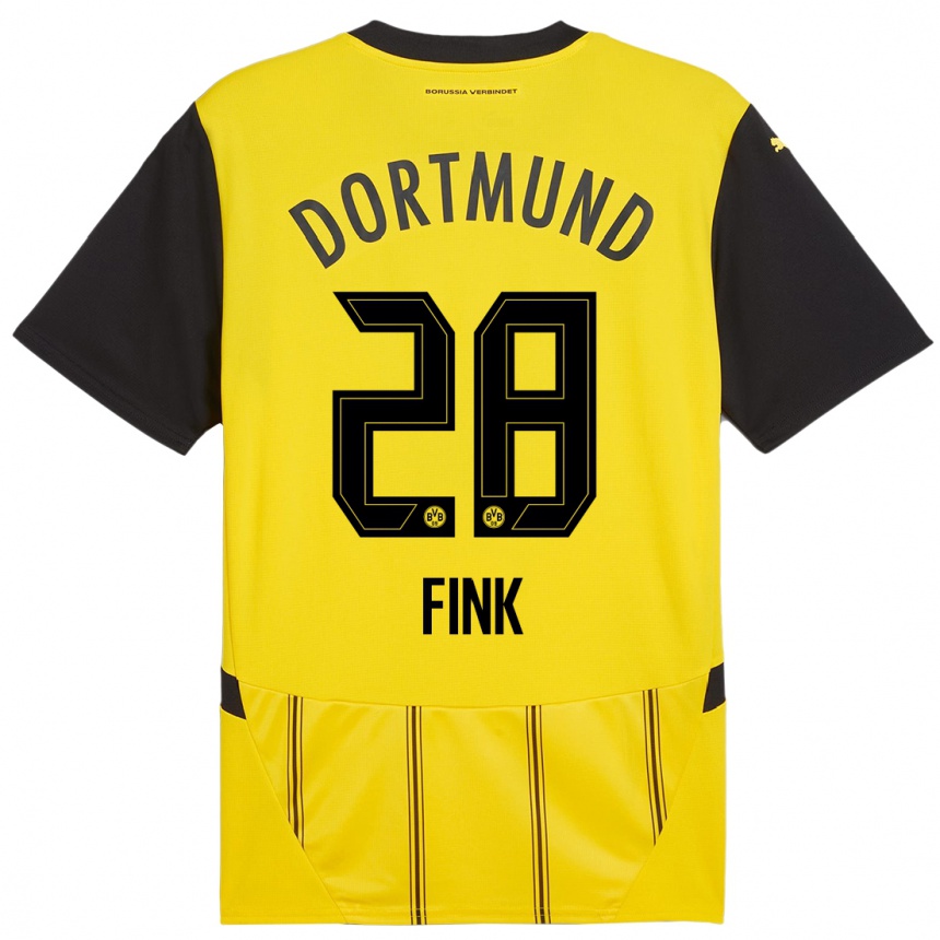 Niño Fútbol Camiseta Bradley Fink #28 Amarillo Negro 1ª Equipación 2024/25 Argentina