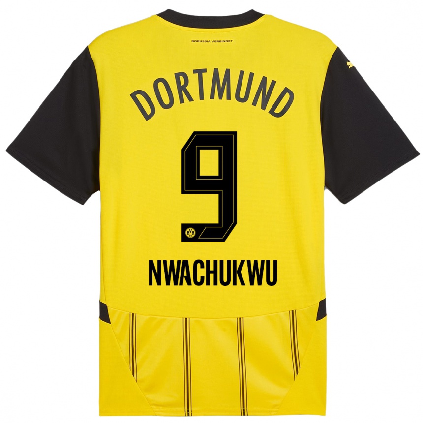 Niño Fútbol Camiseta Isaak Nwachukwu #9 Amarillo Negro 1ª Equipación 2024/25 Argentina