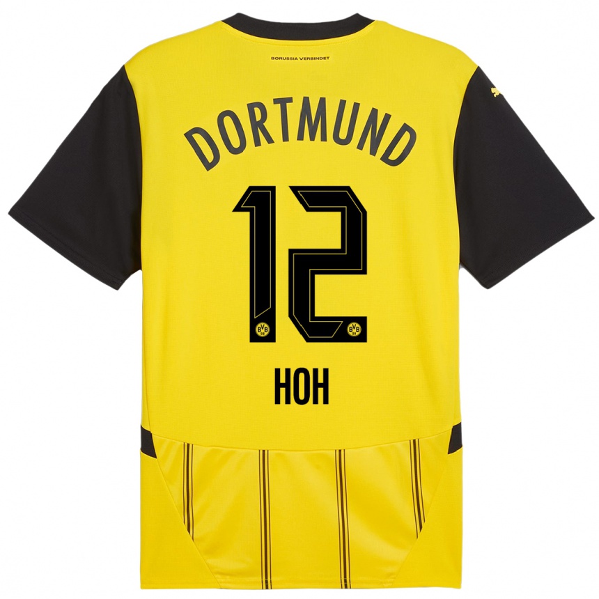 Niño Fútbol Camiseta Hendrik Hoh #12 Amarillo Negro 1ª Equipación 2024/25 Argentina