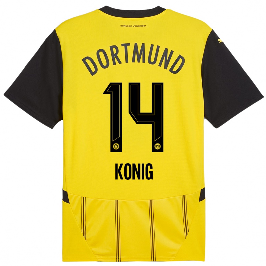 Niño Fútbol Camiseta Raul Konig #14 Amarillo Negro 1ª Equipación 2024/25 Argentina