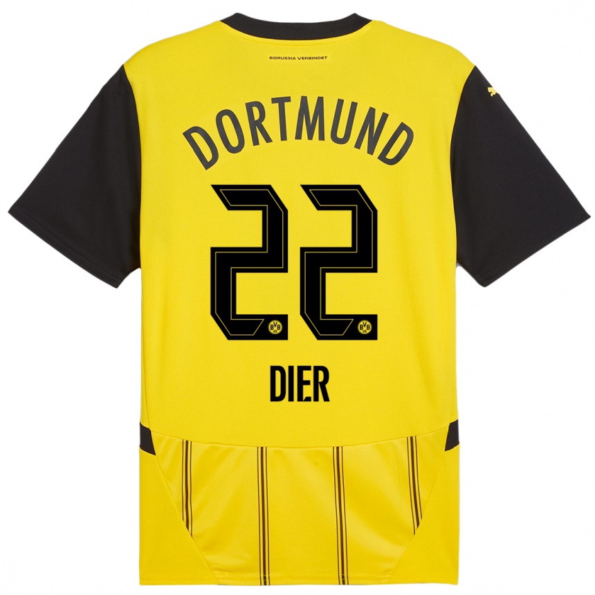 Niño Fútbol Camiseta Henrik Dier #22 Amarillo Negro 1ª Equipación 2024/25 Argentina