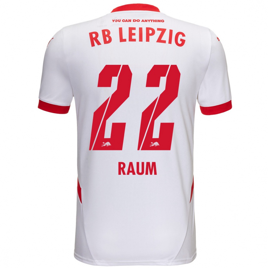 Niño Fútbol Camiseta David Raum #22 Blanco Rojo 1ª Equipación 2024/25 Argentina