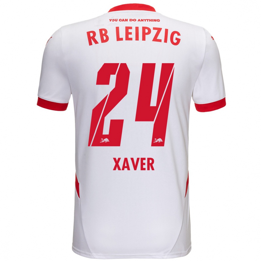 Niño Fútbol Camiseta Xaver Schlager #24 Blanco Rojo 1ª Equipación 2024/25 Argentina