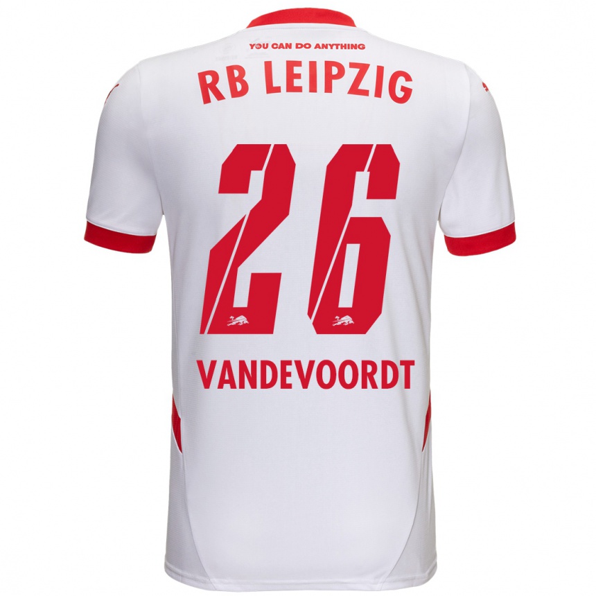 Niño Fútbol Camiseta Maarten Vandevoordt #26 Blanco Rojo 1ª Equipación 2024/25 Argentina