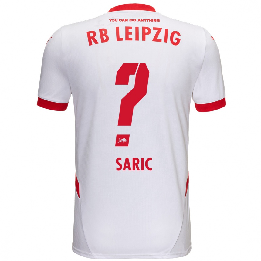 Niño Fútbol Camiseta Lucio Saric #0 Blanco Rojo 1ª Equipación 2024/25 Argentina