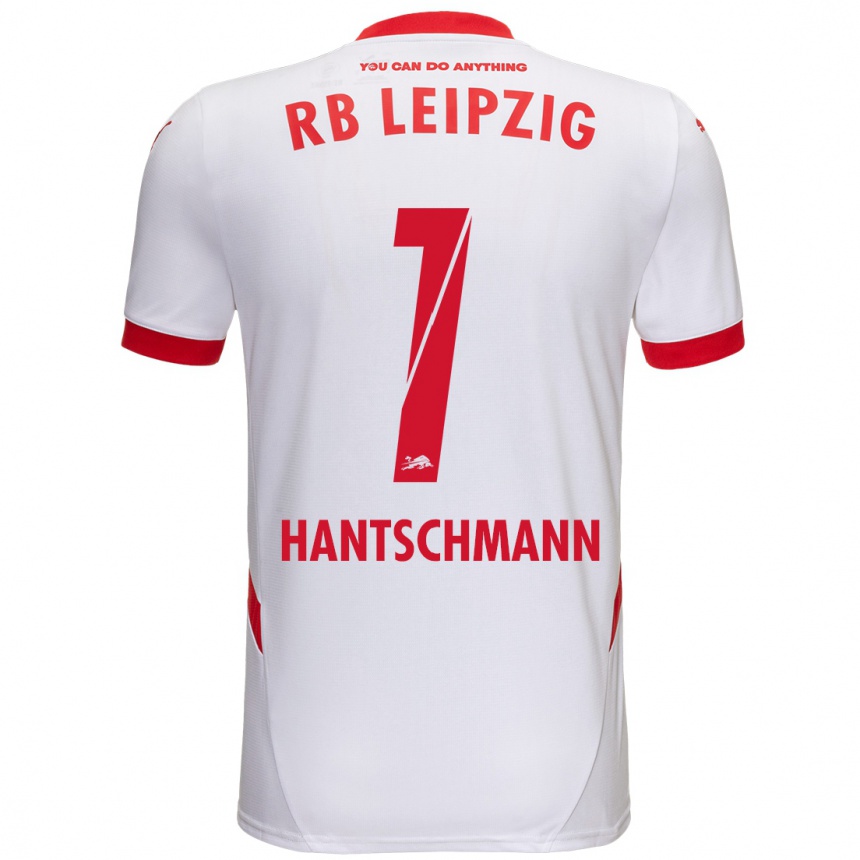 Niño Fútbol Camiseta Franz Hantschmann #1 Blanco Rojo 1ª Equipación 2024/25 Argentina