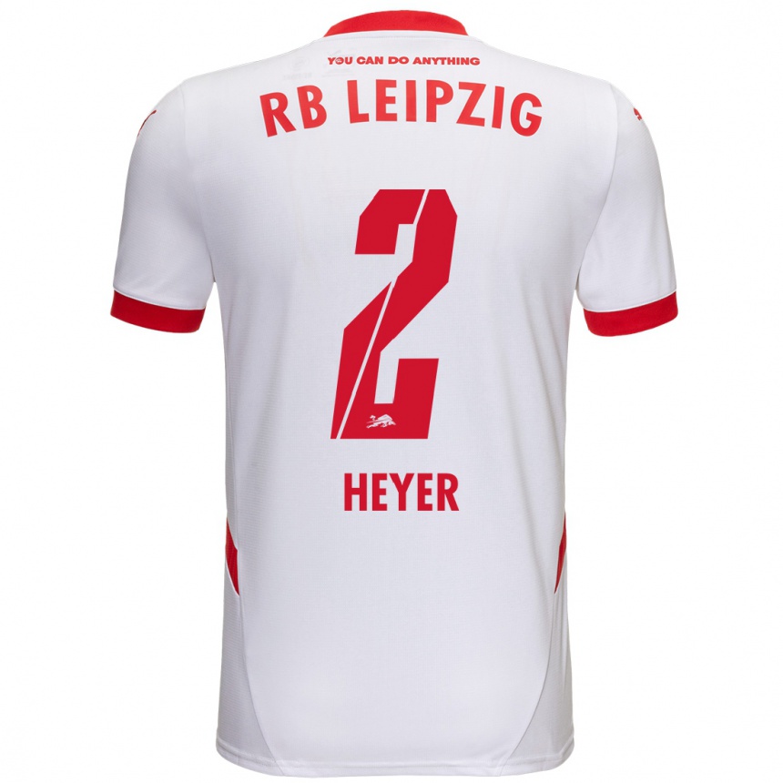 Niño Fútbol Camiseta Friedrich Heyer #2 Blanco Rojo 1ª Equipación 2024/25 Argentina