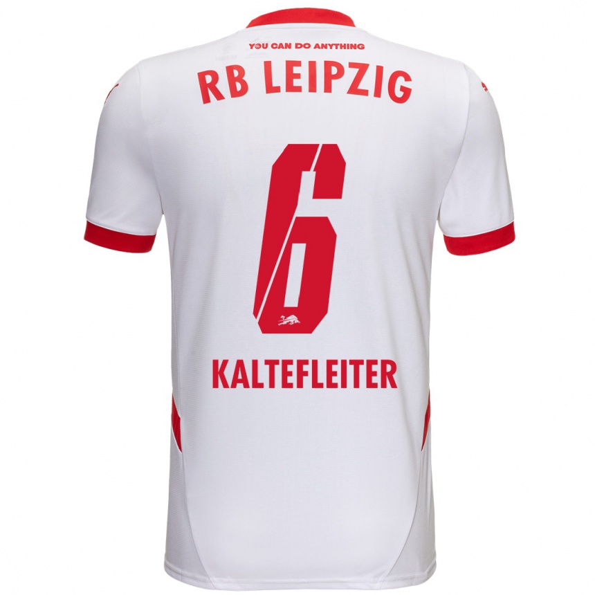 Niño Fútbol Camiseta Benno Kaltefleiter #6 Blanco Rojo 1ª Equipación 2024/25 Argentina