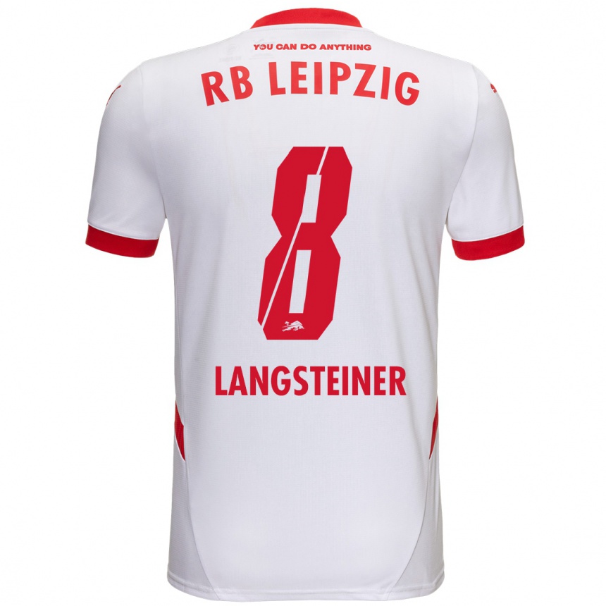 Niño Fútbol Camiseta Toni Langsteiner #8 Blanco Rojo 1ª Equipación 2024/25 Argentina