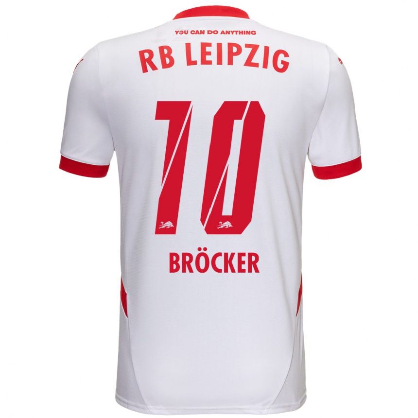 Niño Fútbol Camiseta Mads Bröcker #10 Blanco Rojo 1ª Equipación 2024/25 Argentina