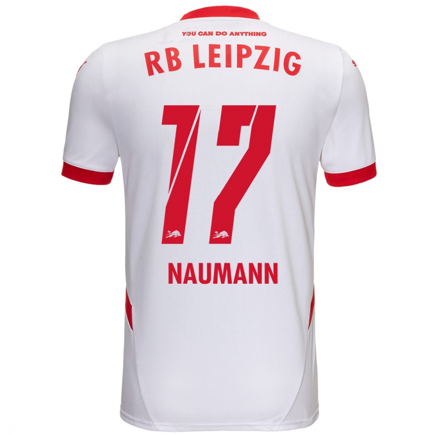 Niño Fútbol Camiseta Carlos Naumann #17 Blanco Rojo 1ª Equipación 2024/25 Argentina