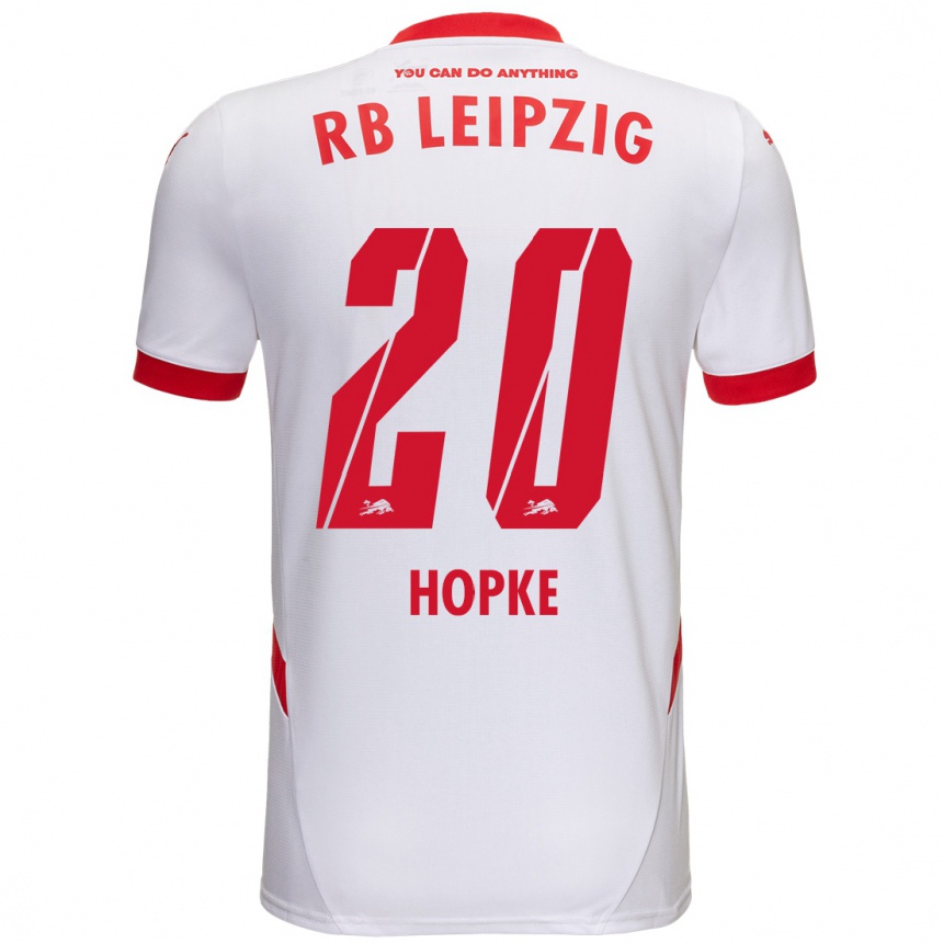 Niño Fútbol Camiseta Hannes Hopke #20 Blanco Rojo 1ª Equipación 2024/25 Argentina