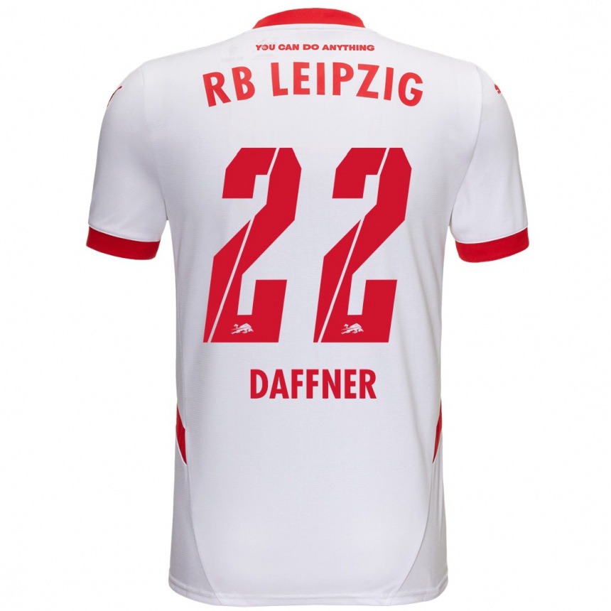 Niño Fútbol Camiseta Felix Daffner #22 Blanco Rojo 1ª Equipación 2024/25 Argentina