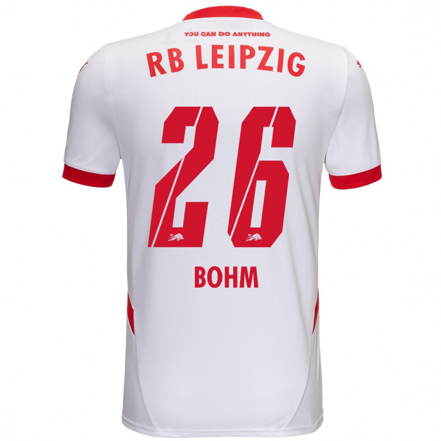 Niño Fútbol Camiseta Pepe Böhm #26 Blanco Rojo 1ª Equipación 2024/25 Argentina