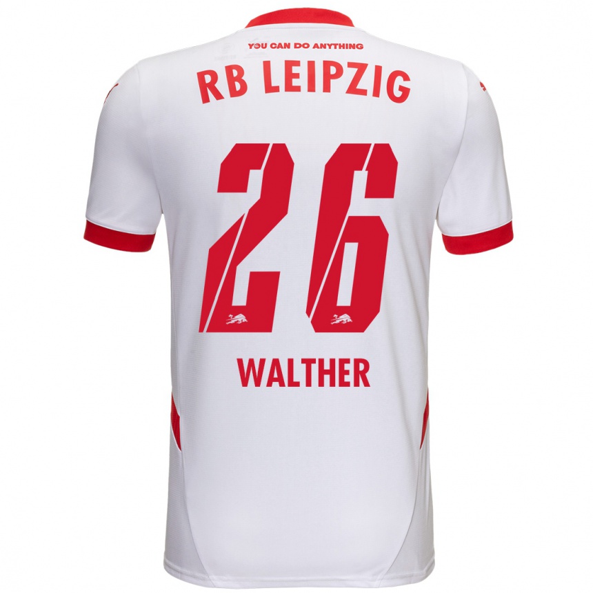 Niño Fútbol Camiseta Mika Walther #26 Blanco Rojo 1ª Equipación 2024/25 Argentina