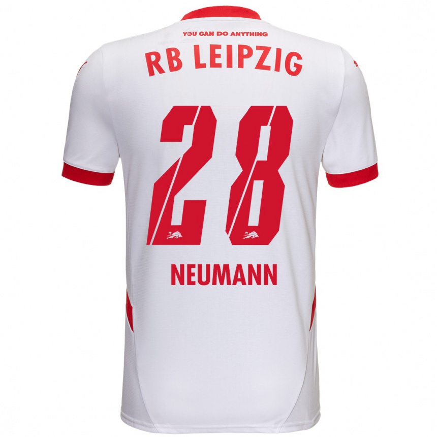 Niño Fútbol Camiseta Cenny Neumann #28 Blanco Rojo 1ª Equipación 2024/25 Argentina