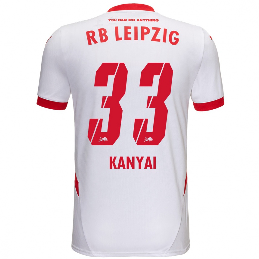 Niño Fútbol Camiseta Janos Kanyai #33 Blanco Rojo 1ª Equipación 2024/25 Argentina