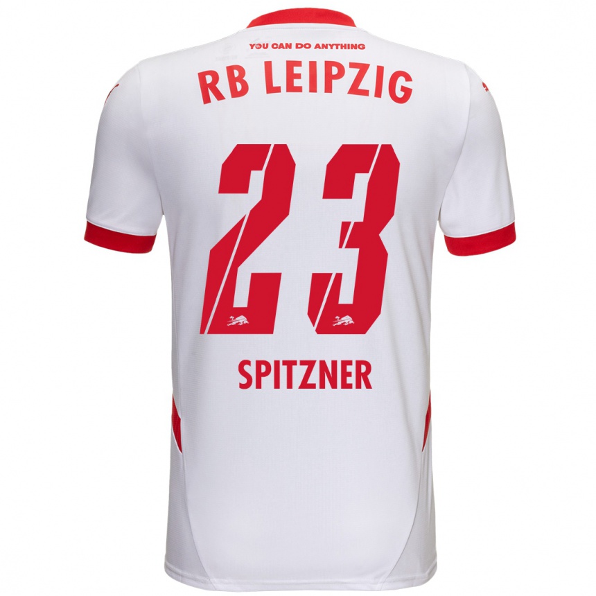 Niño Fútbol Camiseta Kyra Spitzner #23 Blanco Rojo 1ª Equipación 2024/25 Argentina