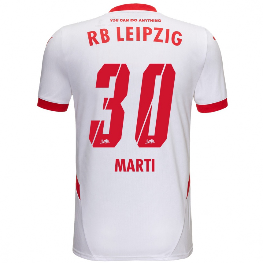 Niño Fútbol Camiseta Lara Marti #30 Blanco Rojo 1ª Equipación 2024/25 Argentina