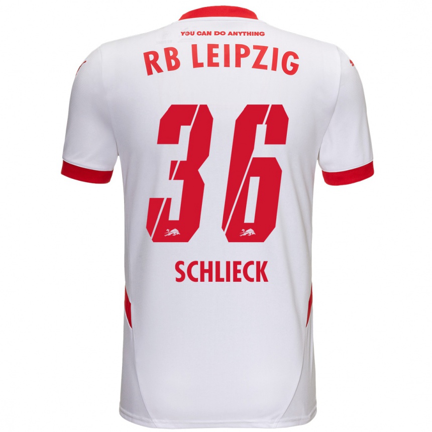 Niño Fútbol Camiseta Timo Schlieck #36 Blanco Rojo 1ª Equipación 2024/25 Argentina