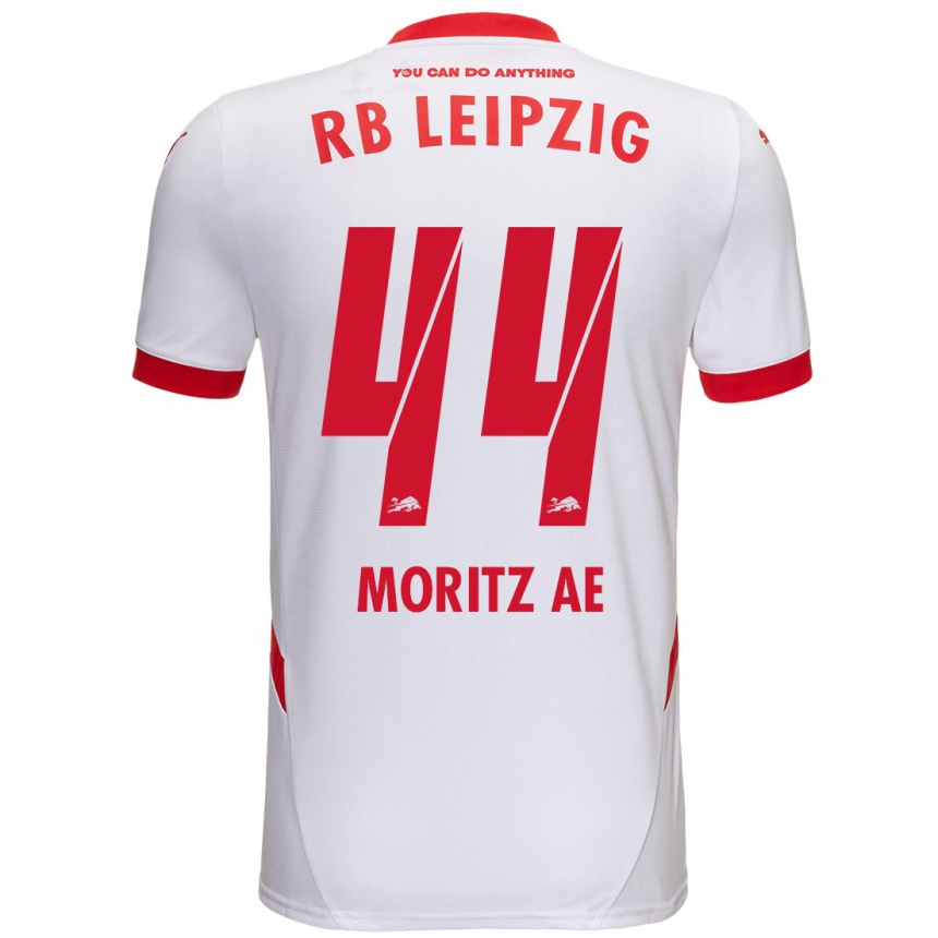 Niño Fútbol Camiseta Moritz Aé #44 Blanco Rojo 1ª Equipación 2024/25 Argentina