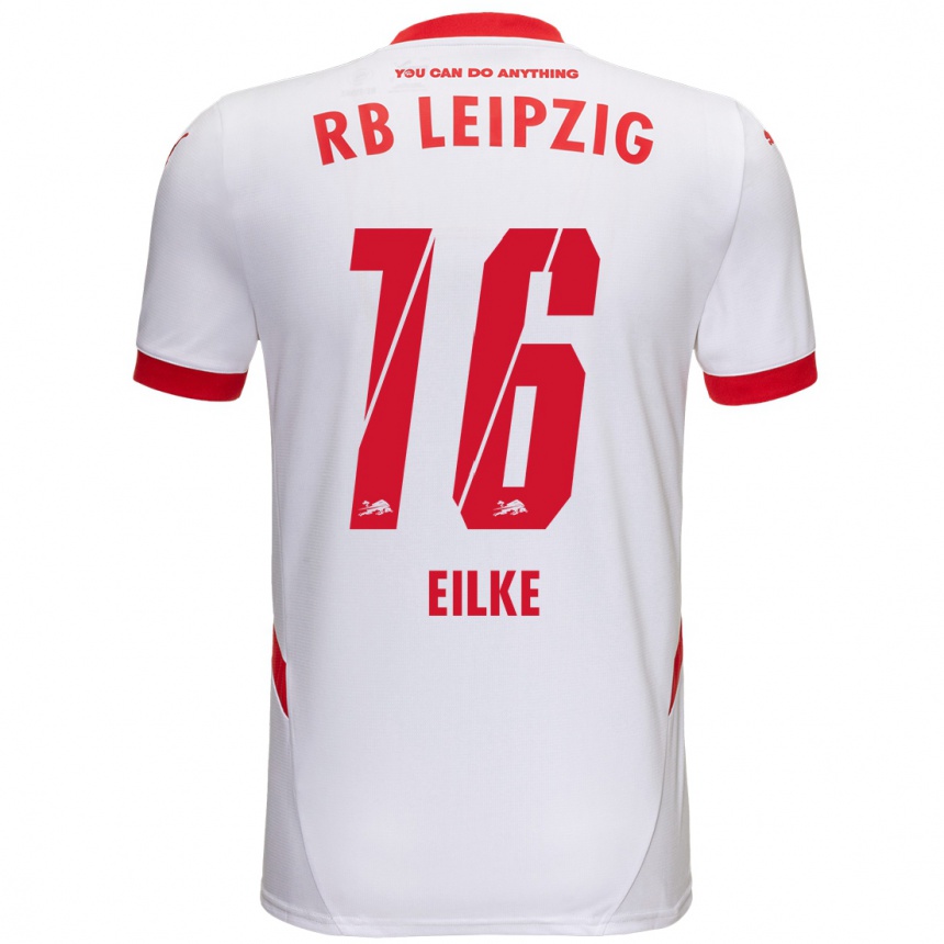 Niño Fútbol Camiseta Lennox Eilke #16 Blanco Rojo 1ª Equipación 2024/25 Argentina