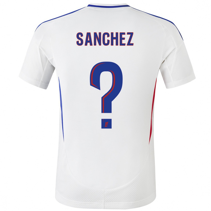 Niño Fútbol Camiseta Florent Sanchez #0 Blanco Azul 1ª Equipación 2024/25 Argentina