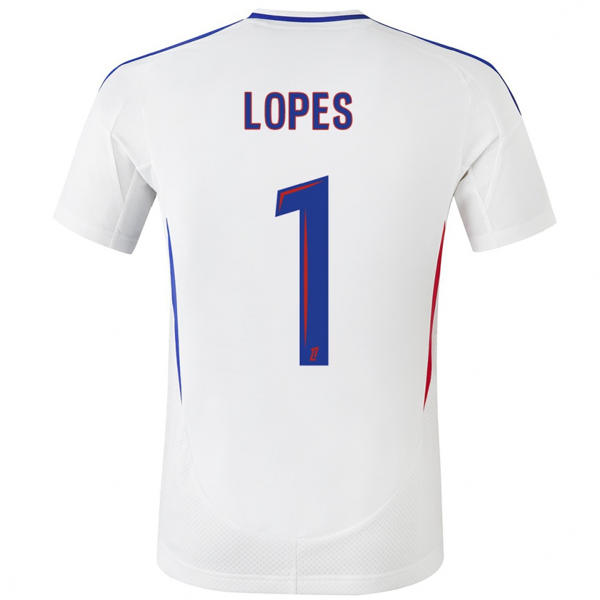 Niño Fútbol Camiseta Anthony Lopes #1 Blanco Azul 1ª Equipación 2024/25 Argentina