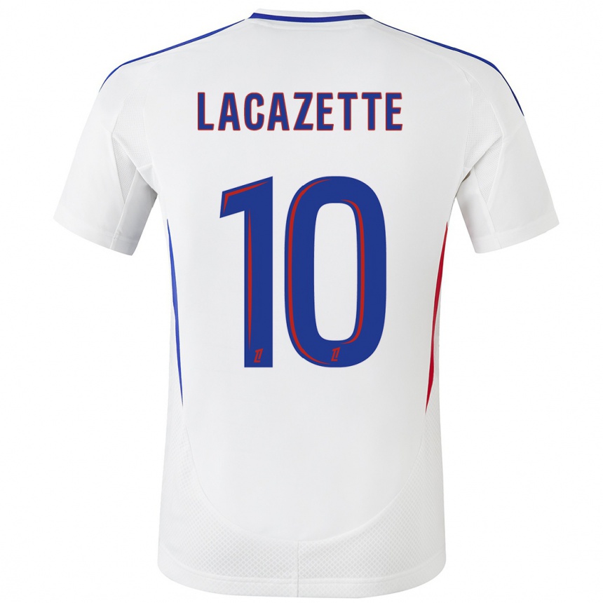 Niño Fútbol Camiseta Alexandre Lacazette #10 Blanco Azul 1ª Equipación 2024/25 Argentina