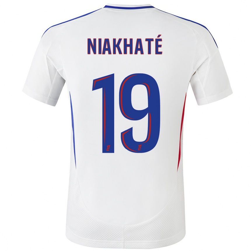 Niño Fútbol Camiseta Moussa Niakhaté #19 Blanco Azul 1ª Equipación 2024/25 Argentina