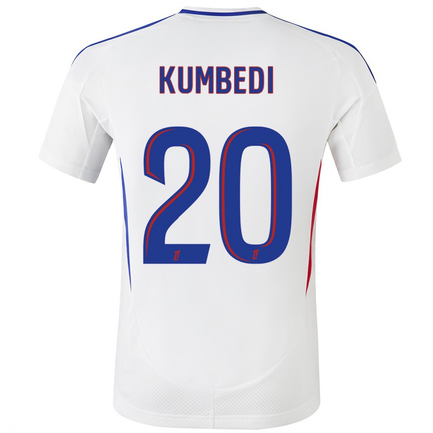 Niño Fútbol Camiseta Saël Kumbedi #20 Blanco Azul 1ª Equipación 2024/25 Argentina