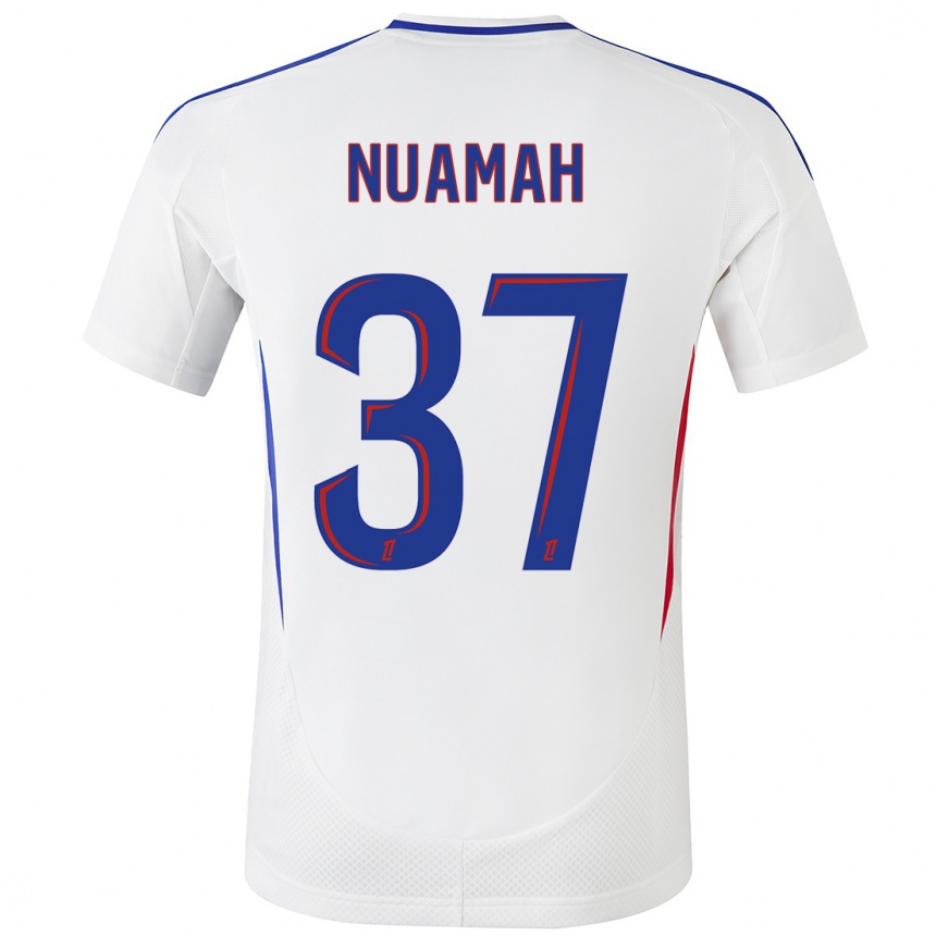 Niño Fútbol Camiseta Ernest Nuamah #37 Blanco Azul 1ª Equipación 2024/25 Argentina