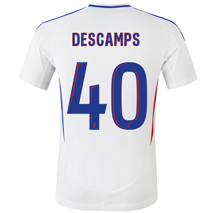 Niño Fútbol Camiseta Rémy Descamps #40 Blanco Azul 1ª Equipación 2024/25 Argentina