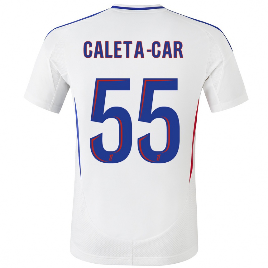 Niño Fútbol Camiseta Duje Caleta-Car #55 Blanco Azul 1ª Equipación 2024/25 Argentina