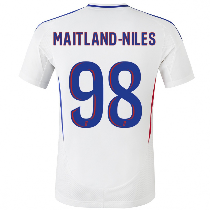 Niño Fútbol Camiseta Ainsley Maitland-Niles #98 Blanco Azul 1ª Equipación 2024/25 Argentina