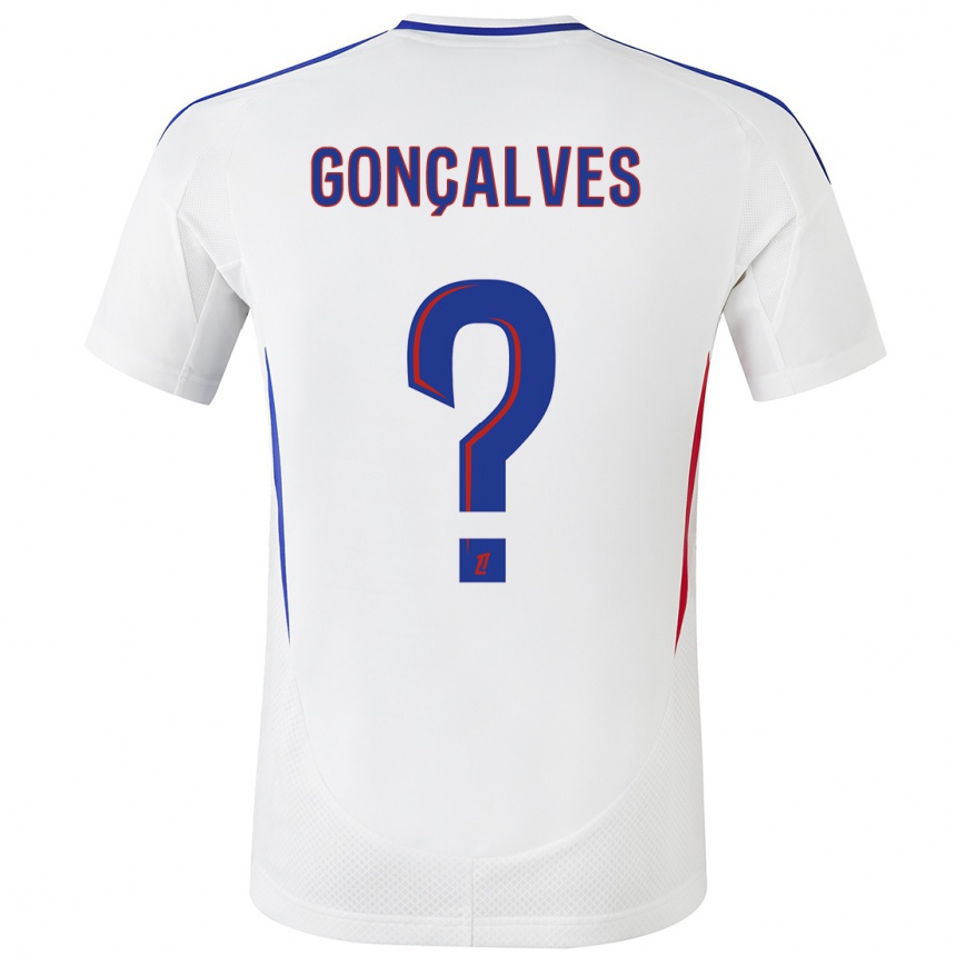 Niño Fútbol Camiseta Tiago Gonçalves #0 Blanco Azul 1ª Equipación 2024/25 Argentina