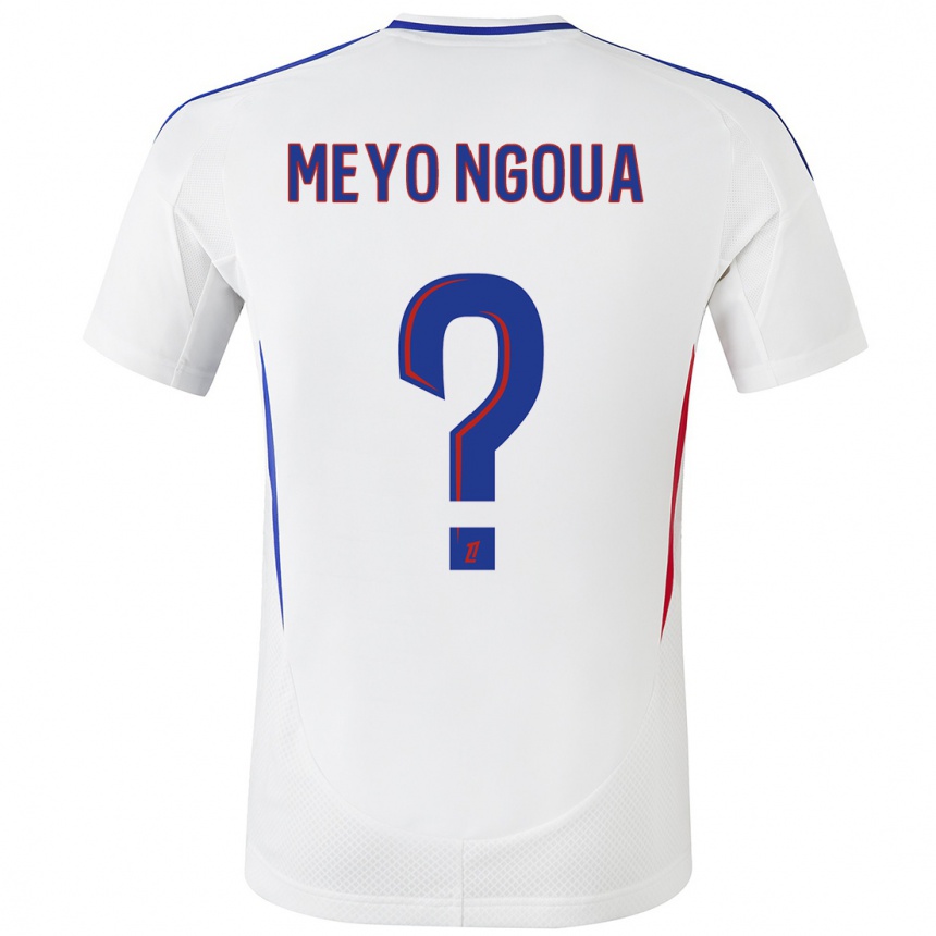 Niño Fútbol Camiseta Bryan Meyo Ngoua #0 Blanco Azul 1ª Equipación 2024/25 Argentina