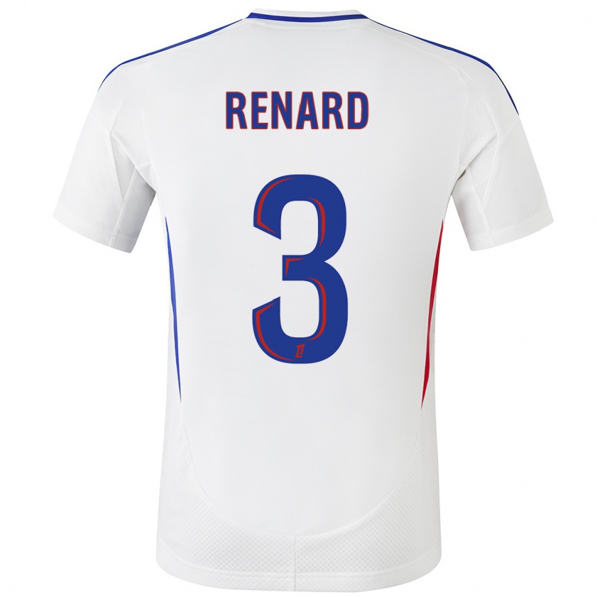 Niño Fútbol Camiseta Wendie Renard #3 Blanco Azul 1ª Equipación 2024/25 Argentina