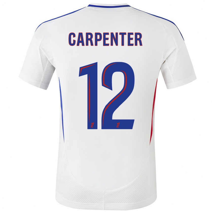 Niño Fútbol Camiseta Ellie Carpenter #12 Blanco Azul 1ª Equipación 2024/25 Argentina