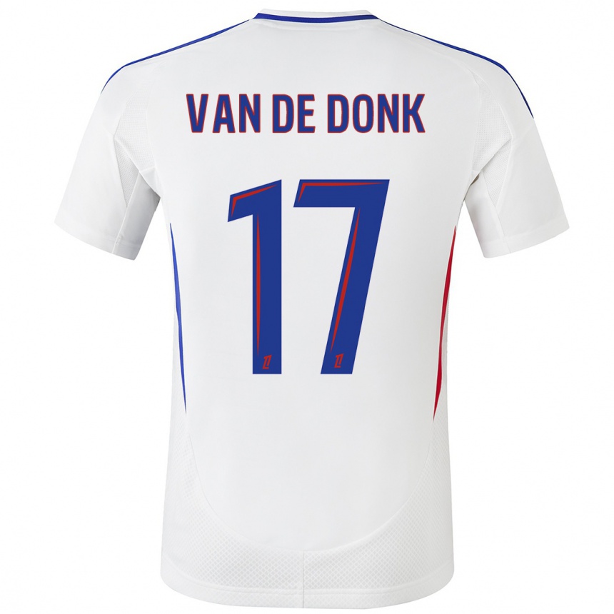 Niño Fútbol Camiseta Danielle Van De Donk #17 Blanco Azul 1ª Equipación 2024/25 Argentina