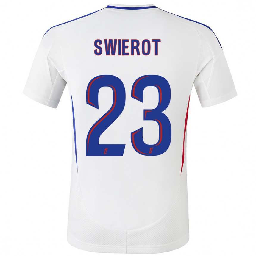 Niño Fútbol Camiseta Julie Swierot #23 Blanco Azul 1ª Equipación 2024/25 Argentina