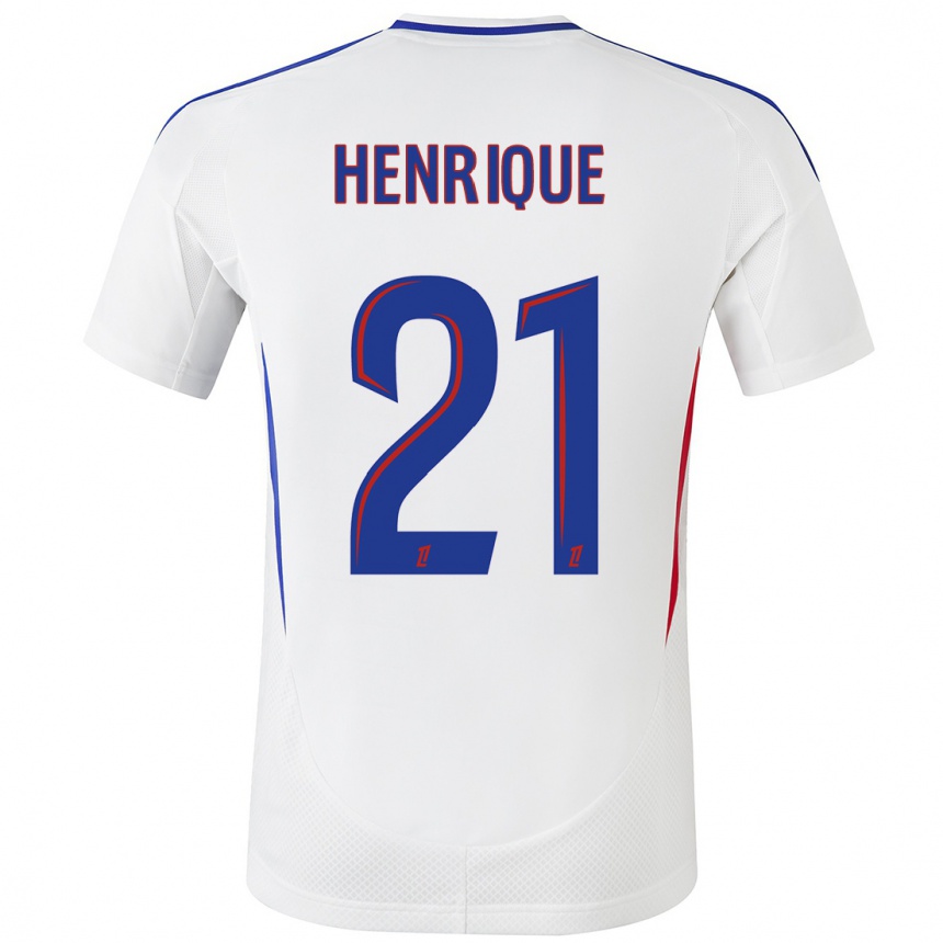 Niño Fútbol Camiseta Henrique #21 Blanco Azul 1ª Equipación 2024/25 Argentina