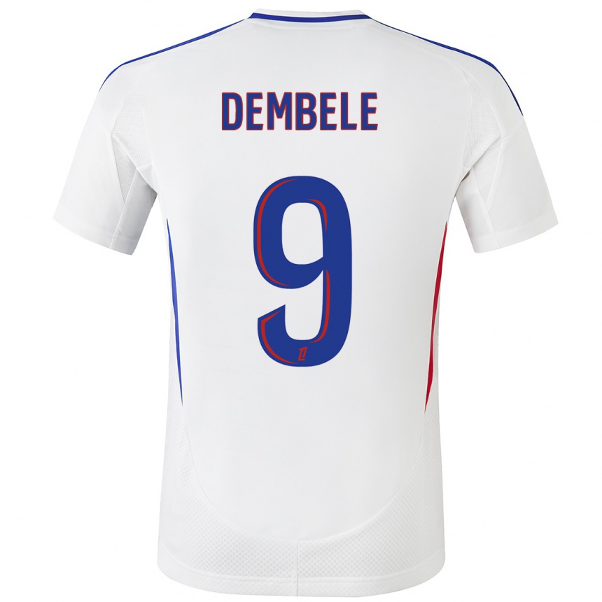 Niño Fútbol Camiseta Moussa Dembele #9 Blanco Azul 1ª Equipación 2024/25 Argentina