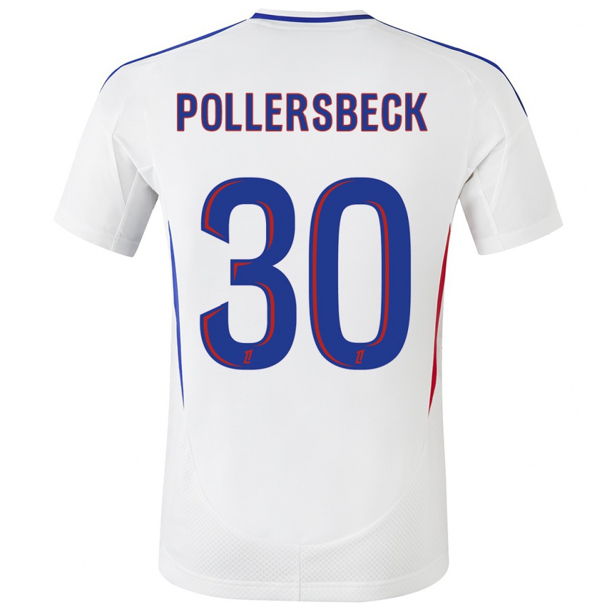 Niño Fútbol Camiseta Julian Pollersbeck #30 Blanco Azul 1ª Equipación 2024/25 Argentina