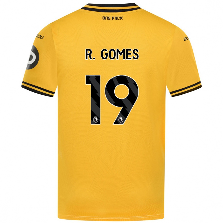 Niño Fútbol Camiseta Rodrigo Gomes #19 Amarillo 1ª Equipación 2024/25 Argentina