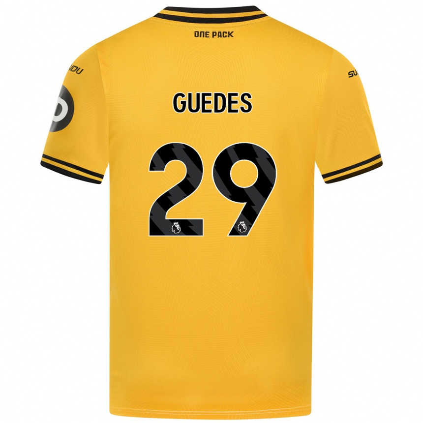 Niño Fútbol Camiseta Gonçalo Guedes #29 Amarillo 1ª Equipación 2024/25 Argentina